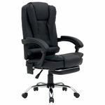 Кресло офисное CROMEX (КРОМЕКС) "Lounge MS-007", подножка, 6 массажных модулей, экокожа, черное, 532960