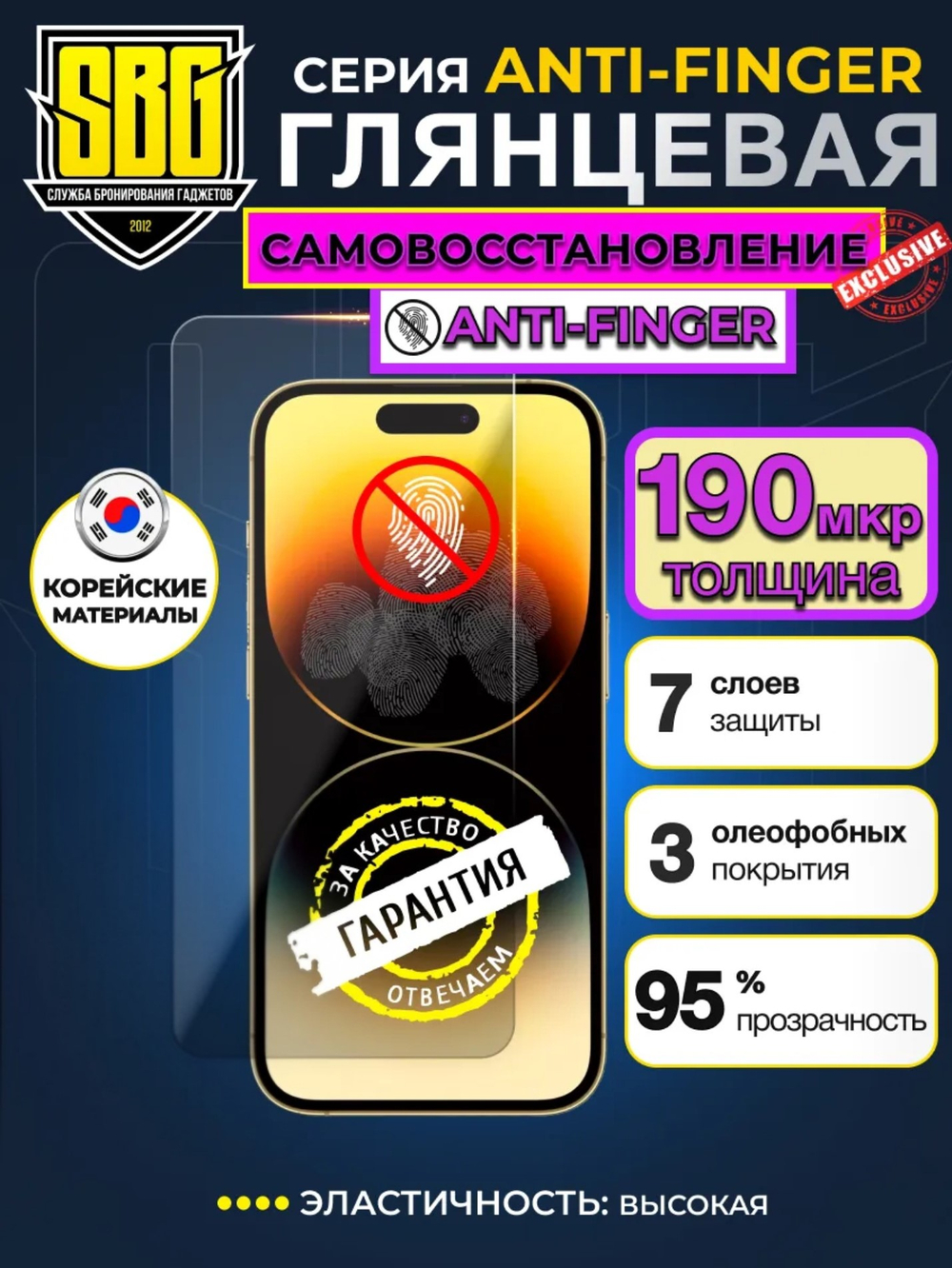 Полиуретановая пленка SBG Anti Finger