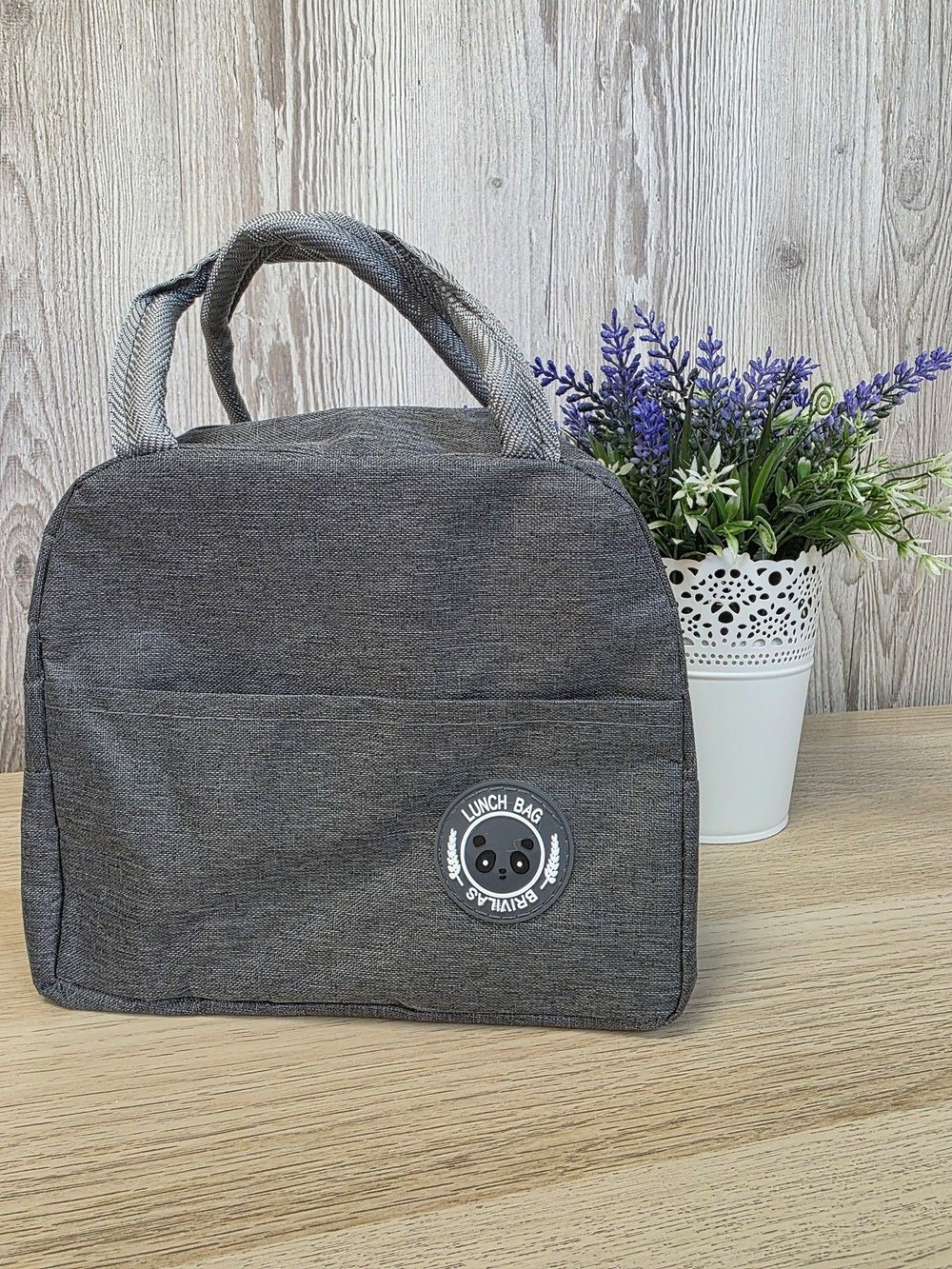 Термосумка для обеда, маленькая темно-серая 0331-2