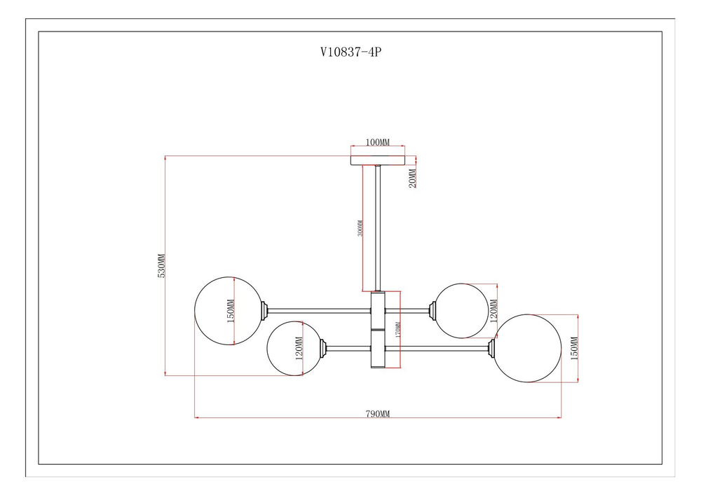 Светильник подвесной Moderli V10837-4P Molecule