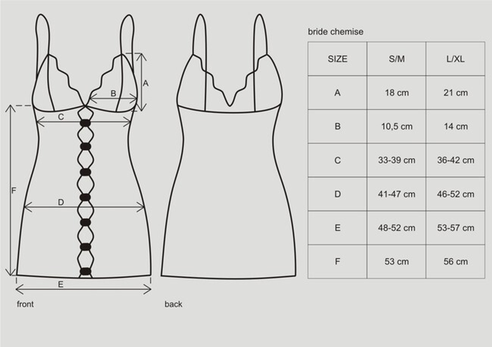 Чёрная эротичная сорочка со стрингами Bride Chemise SM (42-44) (Цвет: черный)