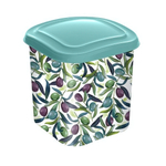 Емкость для сыпучих продуктов 1,8л с декором (зеленый)