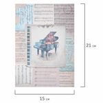 Бумага для скрапбукинга 15х21 см "Нотная Гамма", двусторонняя, 12 листов, 240 г/м2, ОСТРОВ СОКРОВИЩ, 665445