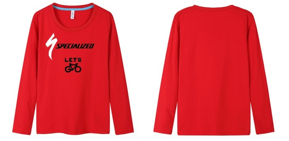 Майка Specialized, длинный рукав, размер М, красная