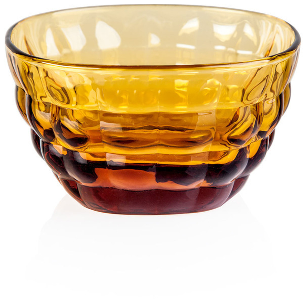 Салатник индивидуальный квадратный IVV Оптик 12см янтарный