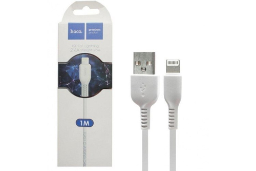 Дата-кабель универ. lightning USB /Iphone/ 1 м, 2.4A, белый (HOCO.)