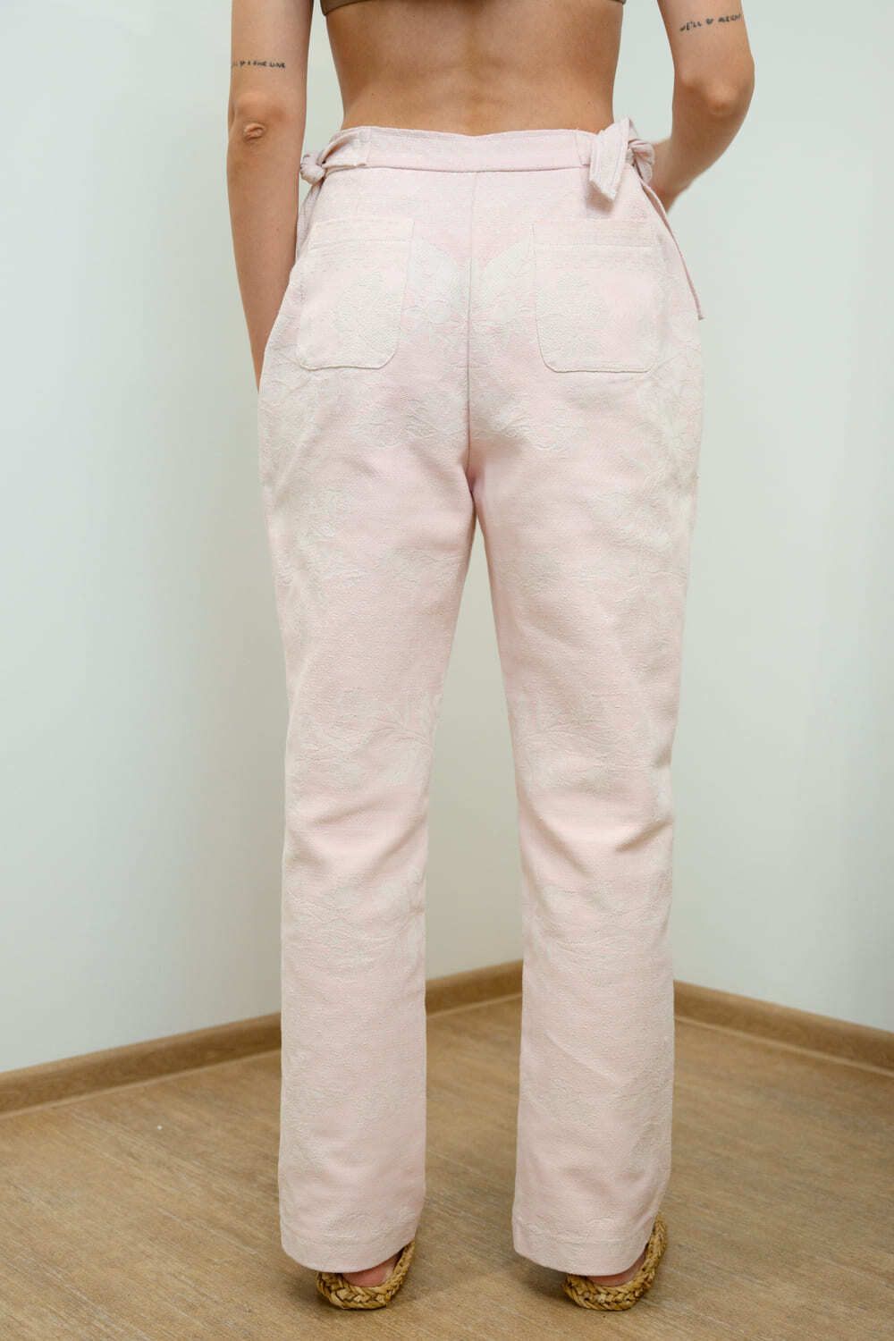 Брюки Soeurs с Цветами / Light Pink Trousers светло-розовые