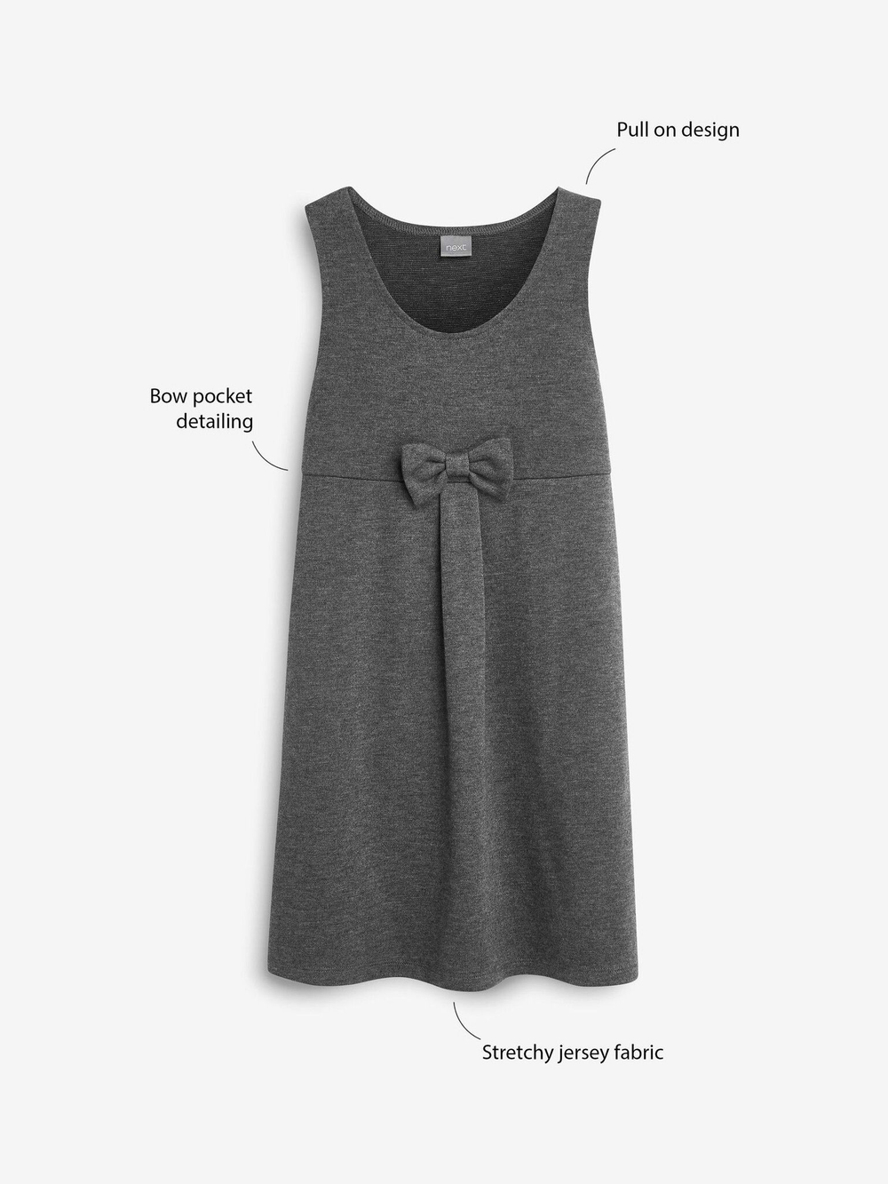 Сарафан школьный для девочки Next 366-661, Серый