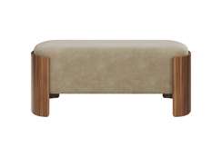 Банкетка Lagom 100 см (светло-бежевый FiberGuard, орех)