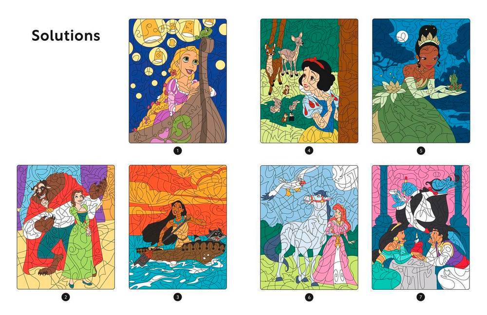 Hachette раскраска по номерам DISNEY PRINCESSES - Coloriages Magiques - Mystères (7+)