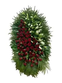 Траурный венок из живых цветов №28