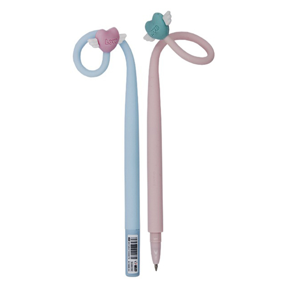 Ручка шариковая, масляная, Basir, синие чернила, серия "Love", гибкая с фигуркой, 36 шт