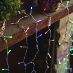 ULD-B3010-200-DTA MULTI IP20 Бахрома светодиодная с контроллером. 3 м. 200 светодиодов. Разноцветный свет. Провод прозрачный. TM Uniel.