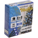 Гирлянда для дома 3,5м 36 ламп LED зелёный пров.,8 реж, IP-20, Синий