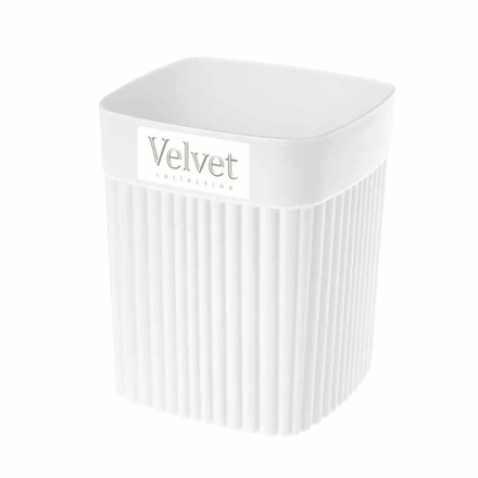 Стакан для зубных щеток Econova Velvet, 90 x 90 x 110 мм, 0,65 л, белый