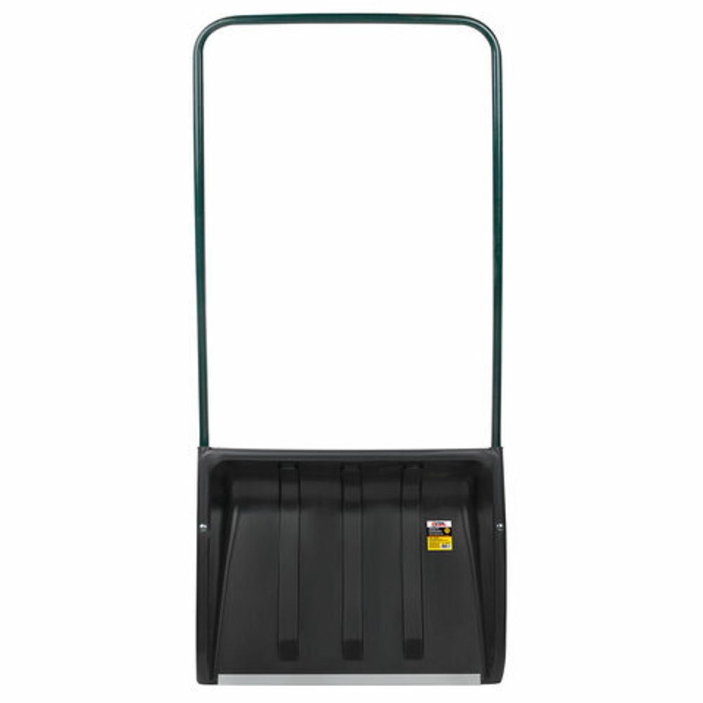 Лопата снеговая СКРЕПЕР 58х48 см пластиковый ЧЕРНЫЙ, алюминиевая планка, рукоятка 120 см, прочный, ГРАНДМАСТЕР, 700343