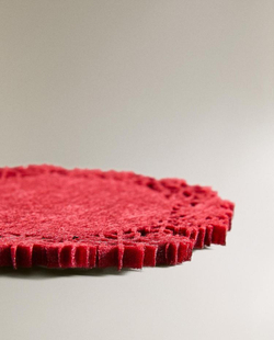 ZARA HOME НАБОР РОЖДЕСТВЕНСКИХ ФЕТРОВЫХ ПОДСТАВОК ПОД СТАКАНЫ ( 6 ШТ.), КРАСНЫЙ