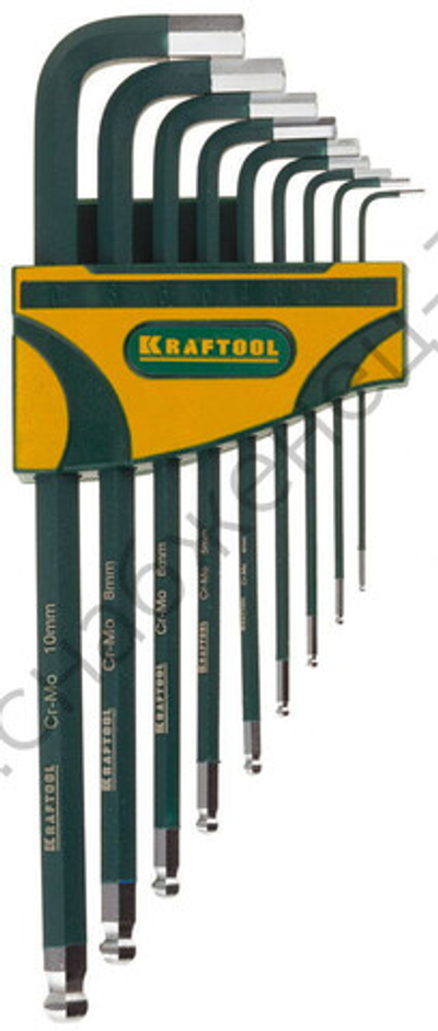 KRAFTOOL Industrie 9 шт, Набор длинных имбусовых ключей (27445-H9)