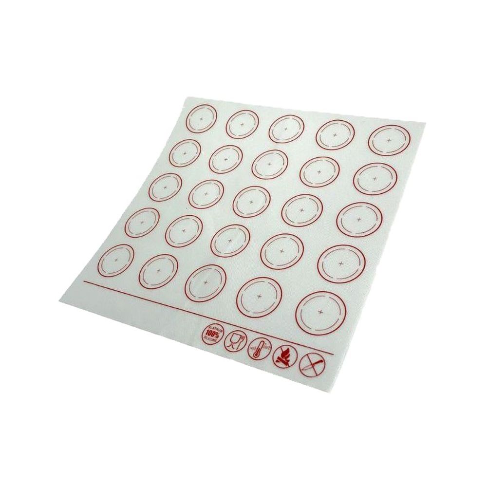 Коврик для Макарон белый d-4см, 28*28см, армированный силикон (Китай)