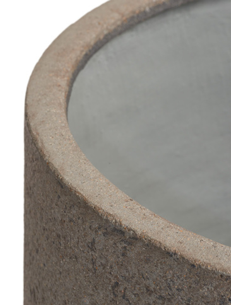 Кашпо TREEZ ERGO - Hard Rock - Цилиндрическая Чаша - Песок серый беж