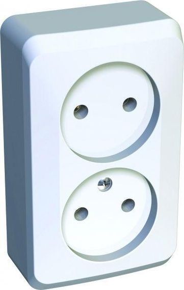 Розетка двойная 2К Schneider Electric Этюд 16A 250V белая PA16-005B