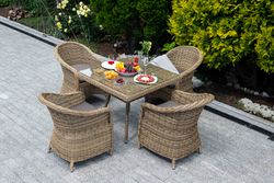 "Фредо" обеденная группа из искусственного ротанга, цвет соломенный