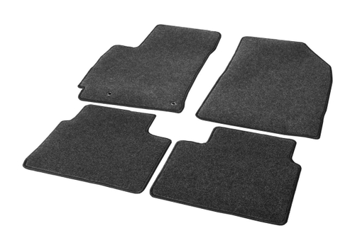 Коврики текстильные в салон автомобиля AutoFlex Standard для Kia Cerato IV поколение седан 2018-2021 2021-н.в., 4 частей, графит, с крепежом, 4280701