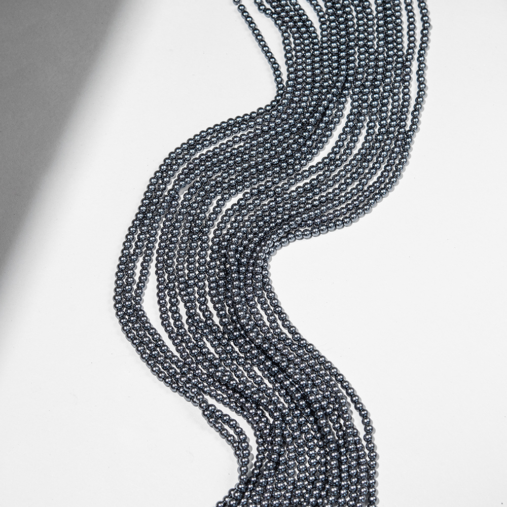 Хрустальный жемчуг, оттенок "Hematite", шар 3,3мм