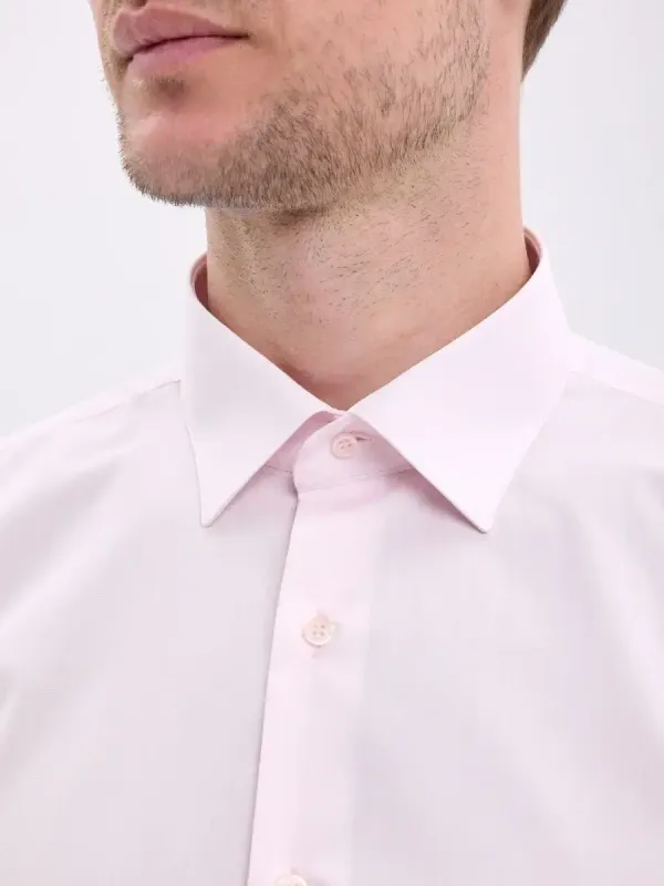 Рубашка на высокий рост LONG SLIM FIT с длинным рукавом, бледно-розовая