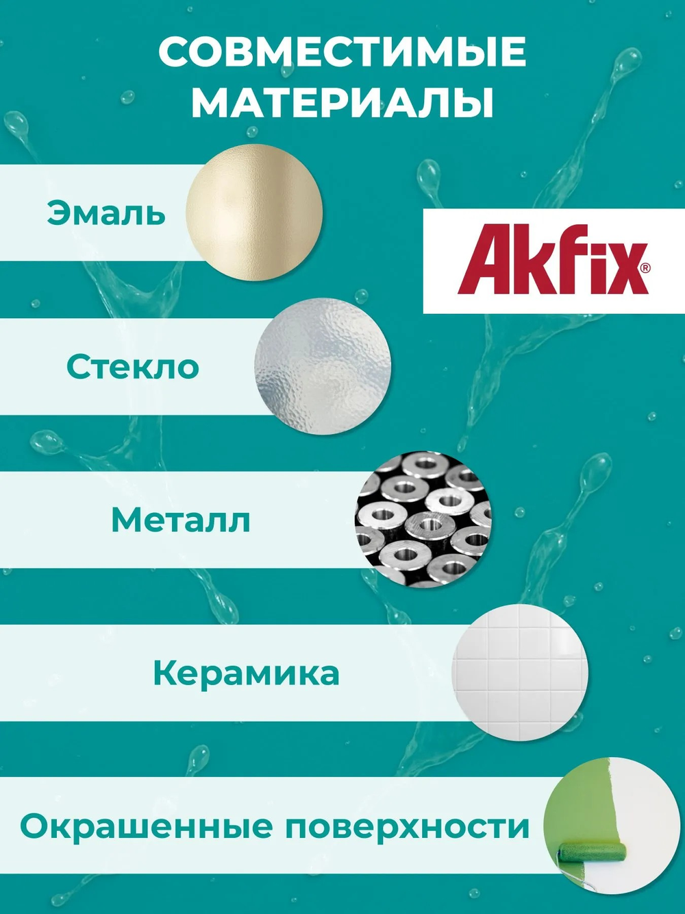 Универсальный силиконовый герметик белый Akfix 100E, 50мл