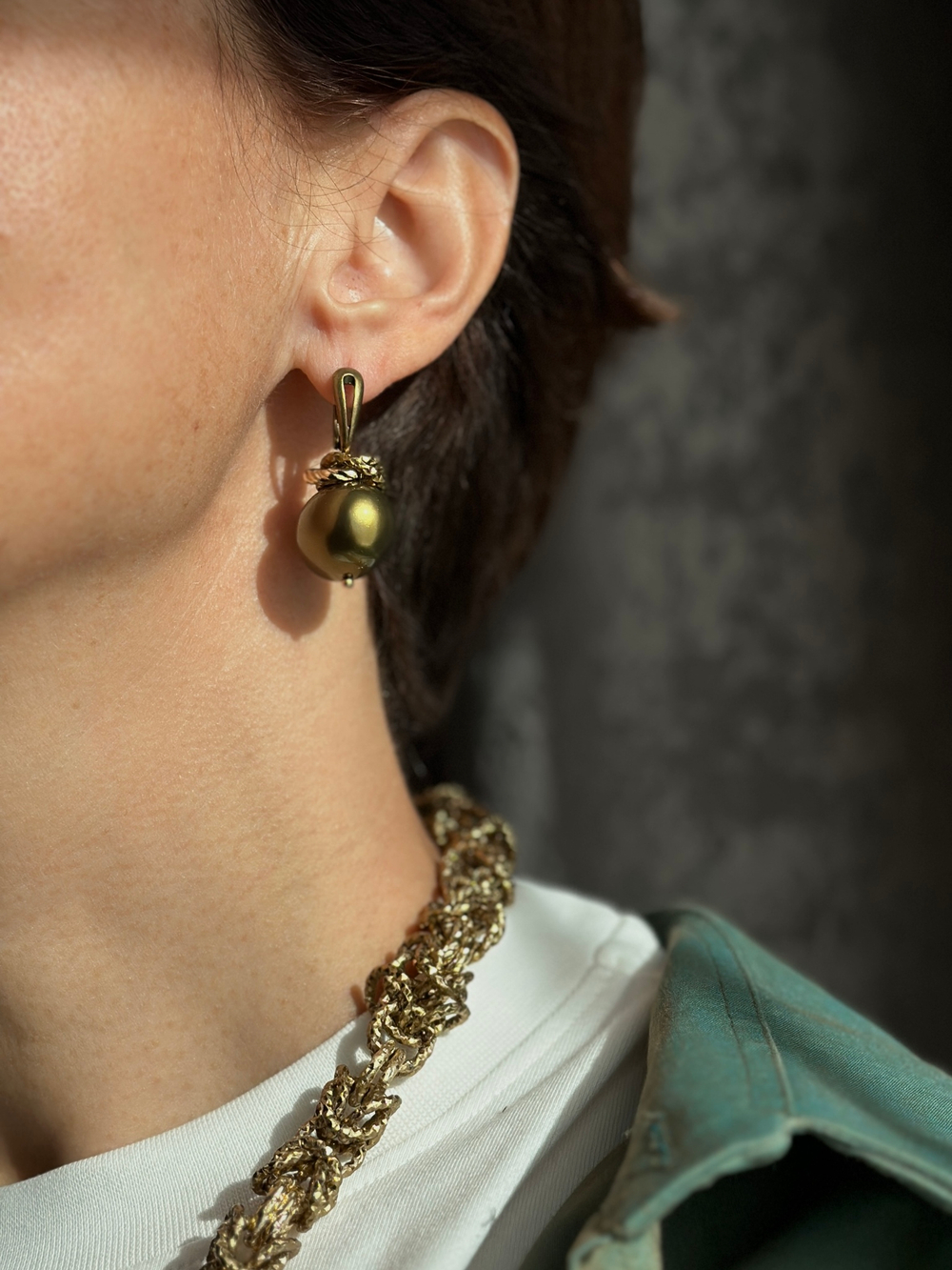 HMG 1131 Br olive Серьги арт.0720