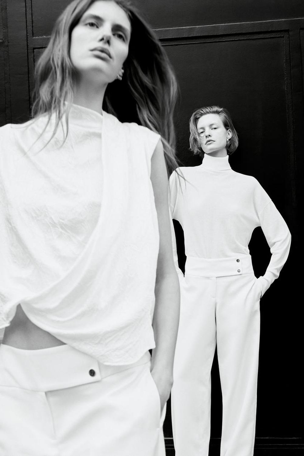 ZARA АТЛАСНЫЙ ТОП НА ЗАПÁХЕ, БЕЛЫЙ