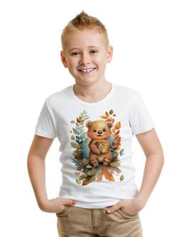 Футболка детская яркий принт собаки щенок бигль красочный