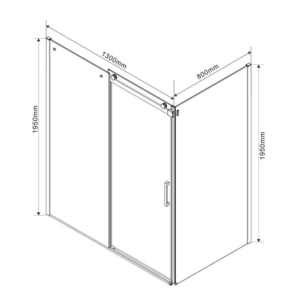 Душевой уголок Como VSR-1C8013CL, 1300*800, хром, стекло прозрачное, , шт
