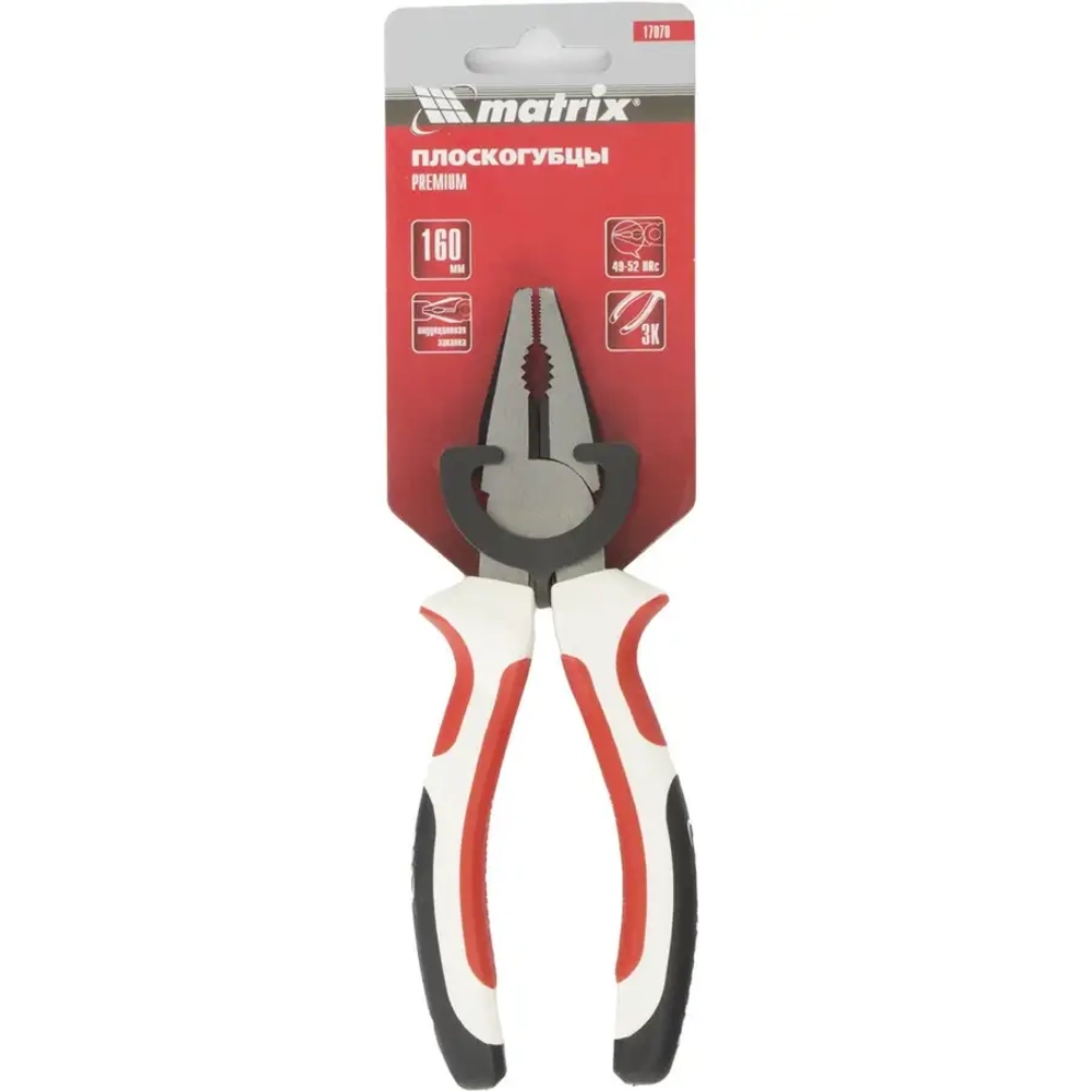 Плоскогубцы Premium, 160 мм, трехкомпонентные рукоятки MATRIX 17070