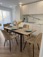 Кухонный раздвижной стол "Крафт" и 4 стула Бостон