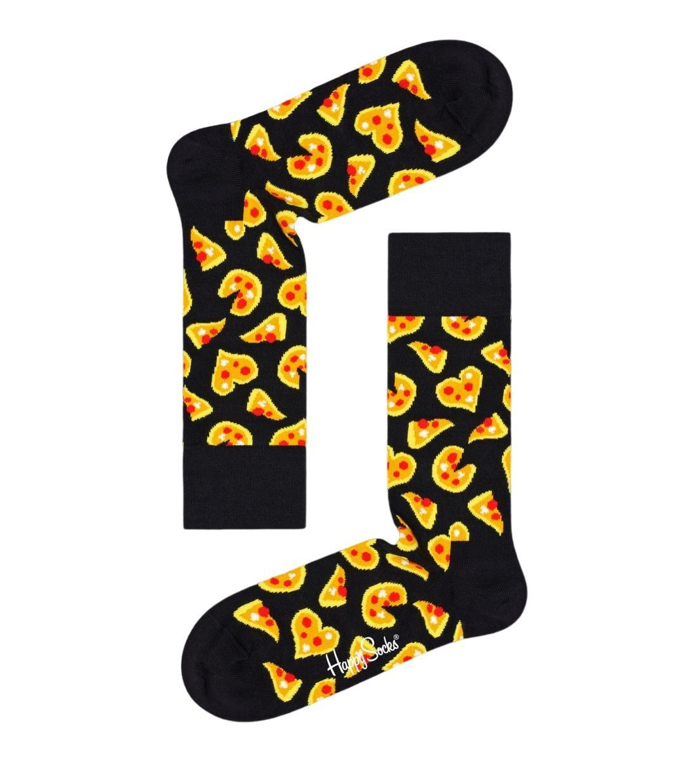 Носки унисекс Pizza Love Sock с кусочками пиццы (Размер: 29) (Цвет: черный)