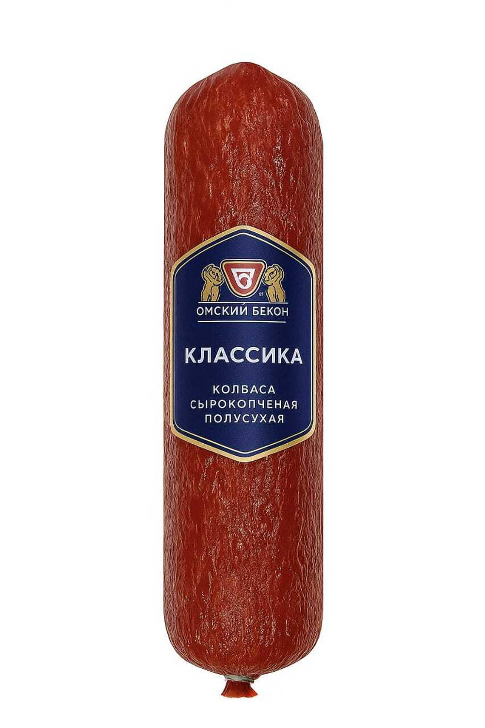 Колбаса классика сырокопченая Омский Бекон вес