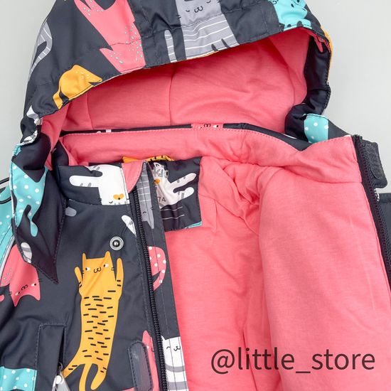 Комбинезон зимний "Кошечки"черный жемчуг