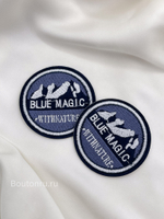 Нашивка круглая горы "Blue Magic" синяя 6 см