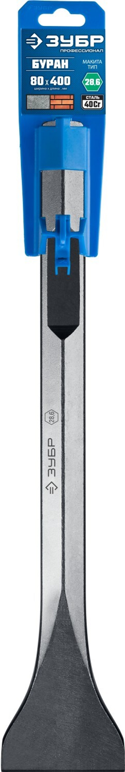 KRAFTOOL Alligator, 80 х 400 мм, HEX 28, лопаточное зубило (29380-80-400)