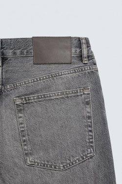 ZARA ДЖИНСЫ STRAIGHT FIT, СЕРЫЙ