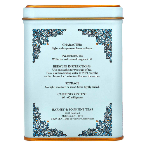 Harney & Sons, HT Tea Blends, смесь чая с белым бергамотом, 20 пакетиков, 40 г (1,4 унции)