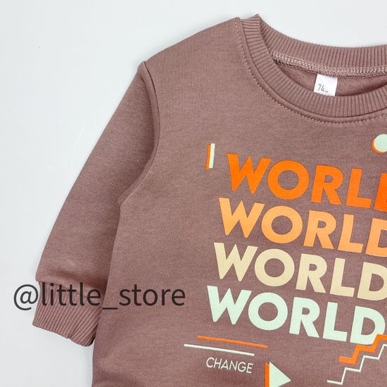 Свитшот из футера с начесом, Коричневый