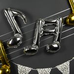 Шар с клапаном (16''/41 см) Мини-фигура, Нота, Серебро, 1 шт.