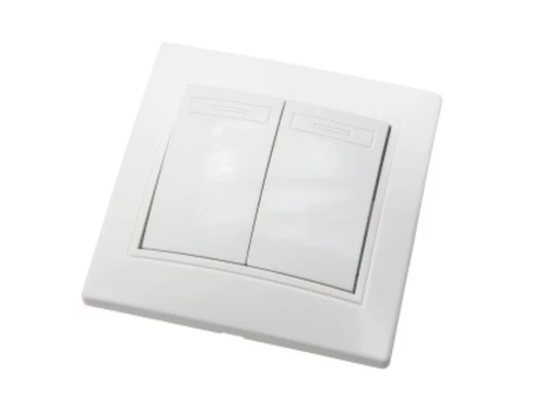 Выключатель АБК-СИЛА ПАНДОРА двухклавишный белый