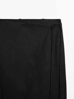 Massimo Dutti Свободные брюки-парео, черный