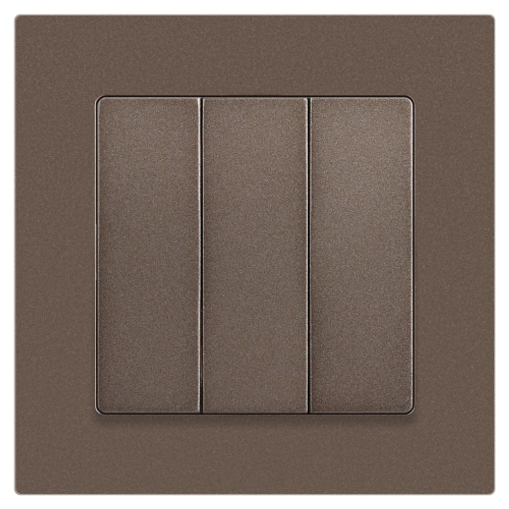 Выключатель Intro Accent 6-106-08 тройной, 10А-250В, IP20, СУ, AL/CU, бронза | Intro