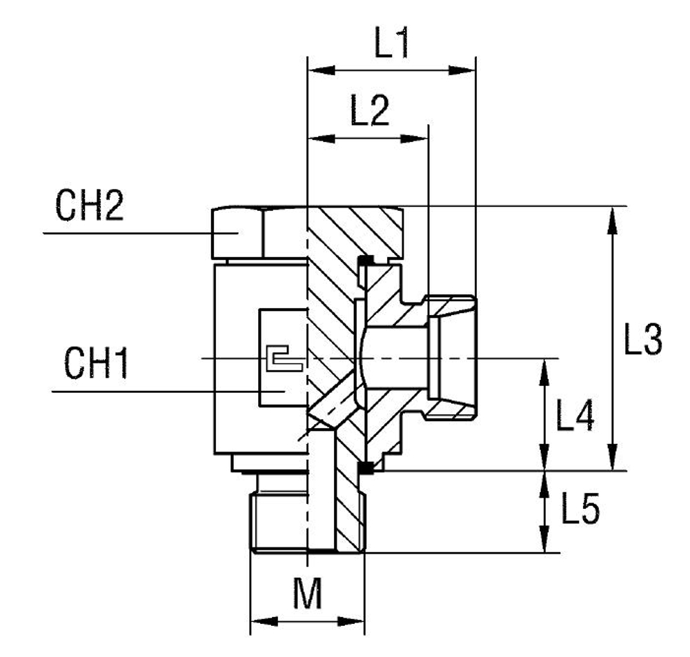 Соединение JE DL18 22х1.5 (корпус)
