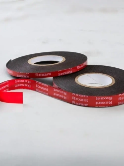 Скотч двухсторонний черный VHB, 6 мм х 5 м, 3М для авто, строительства и ремонта, повышенная прочность, REXANT